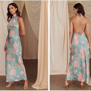 Sweetest Sundays Halterneck Open Back Dress Mint